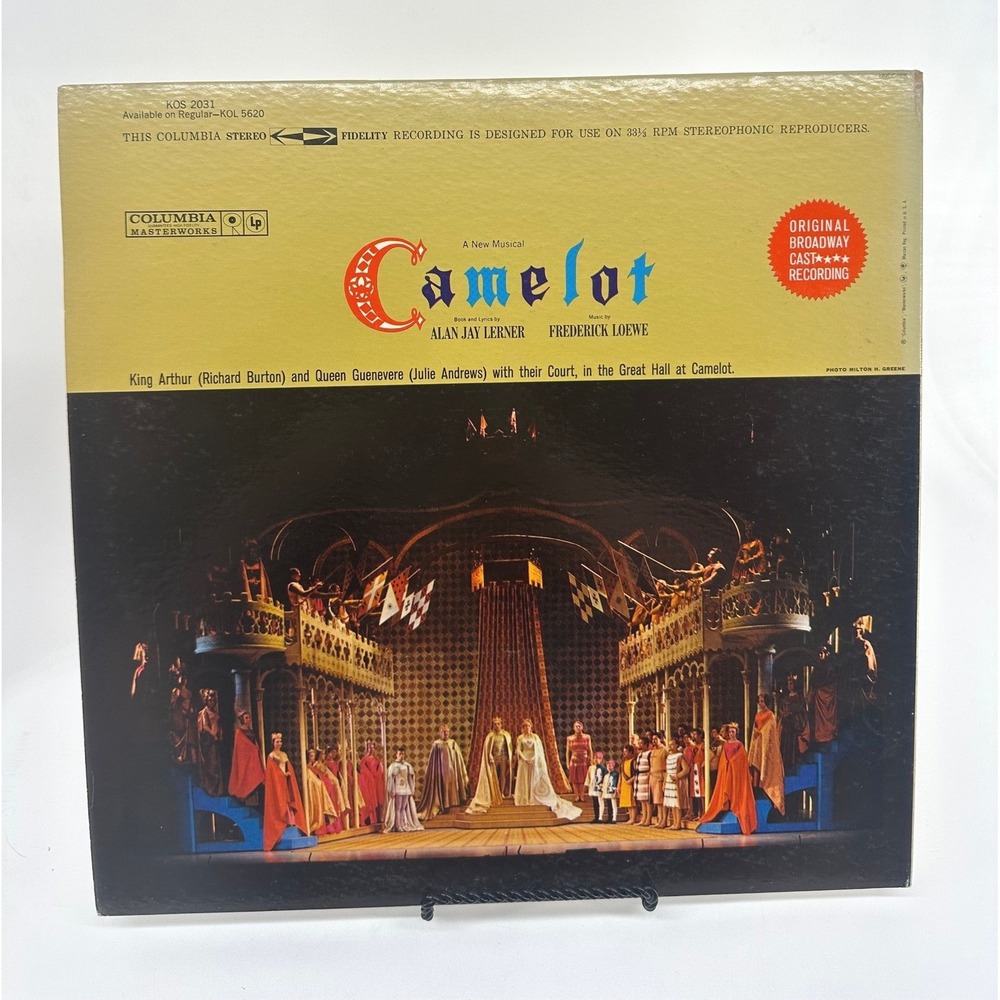 Camelot‎ Original Broadway Cast Vinyl LP Richard Burton Julie Andrews KOS 2031